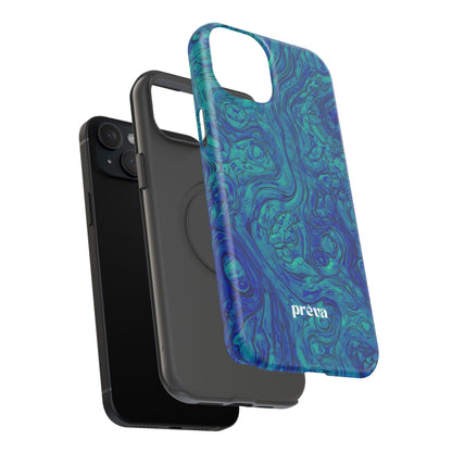 Blue Marble Impact-Resistant Phone Case — Protective Ripple Swirl Design