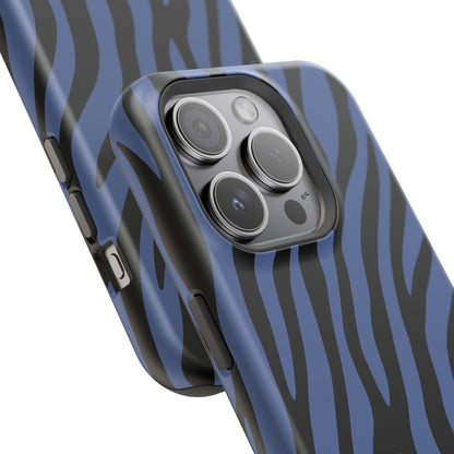 Blue & Black Zebra Stripe Phone Case