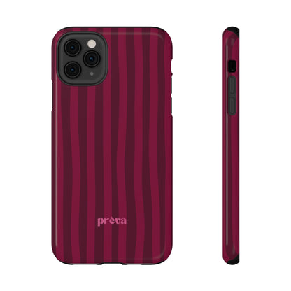Burgandy Stripes x Ava Dudderar Phone Case