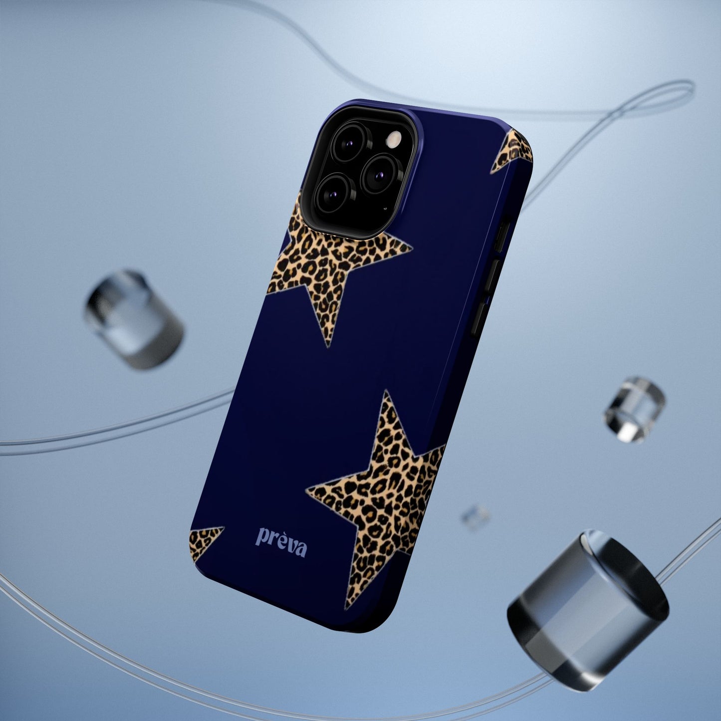 Navy Leopard Star Phone Case