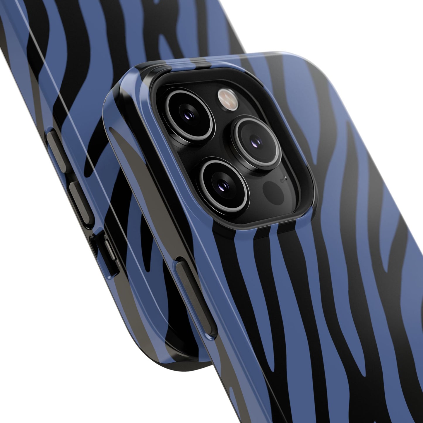 Blue & Black Zebra Stripe Phone Case