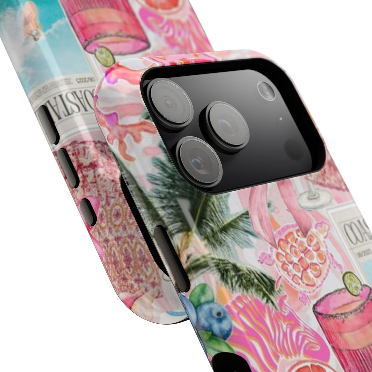 Pink Cocktail Collage Phone Case