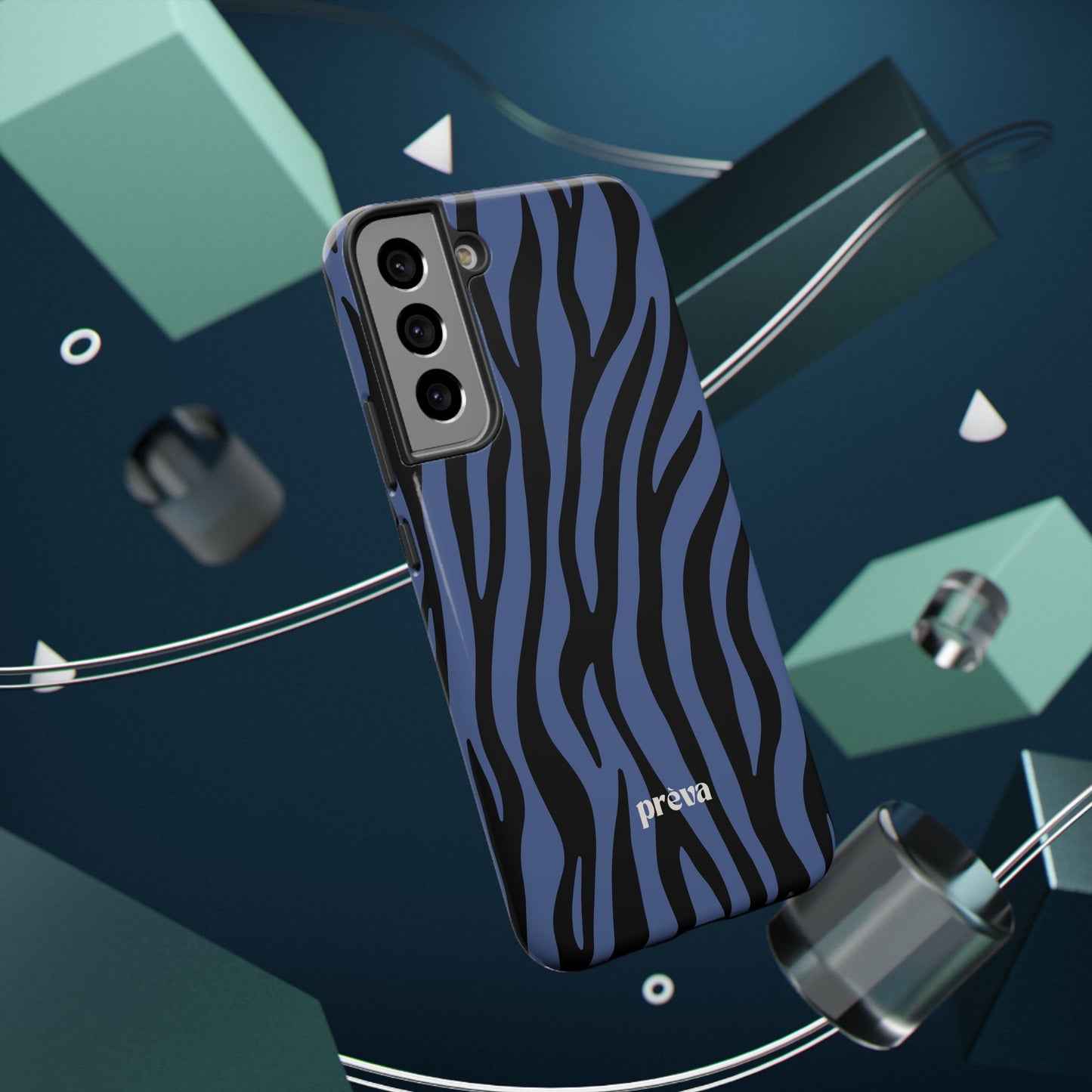 Blue & Black Zebra Stripe Phone Case