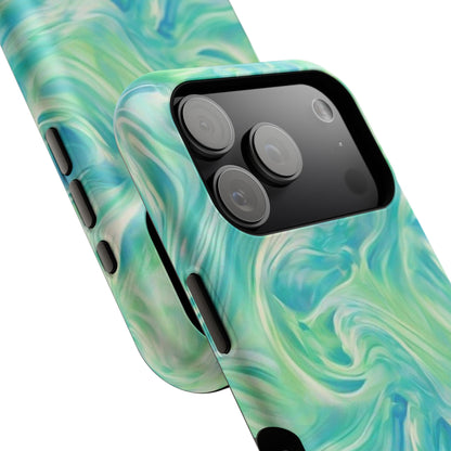 Impact-Resistant Phone Case — Teal Green Marble Swirl