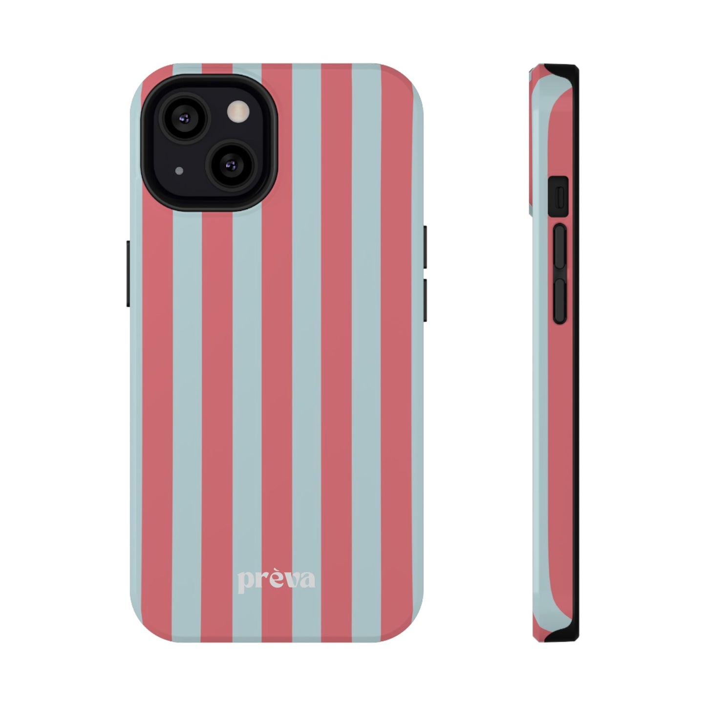 Coral & Teal Stripes Phone Case