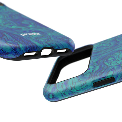 Blue Marble Impact-Resistant Phone Case — Protective Ripple Swirl Design