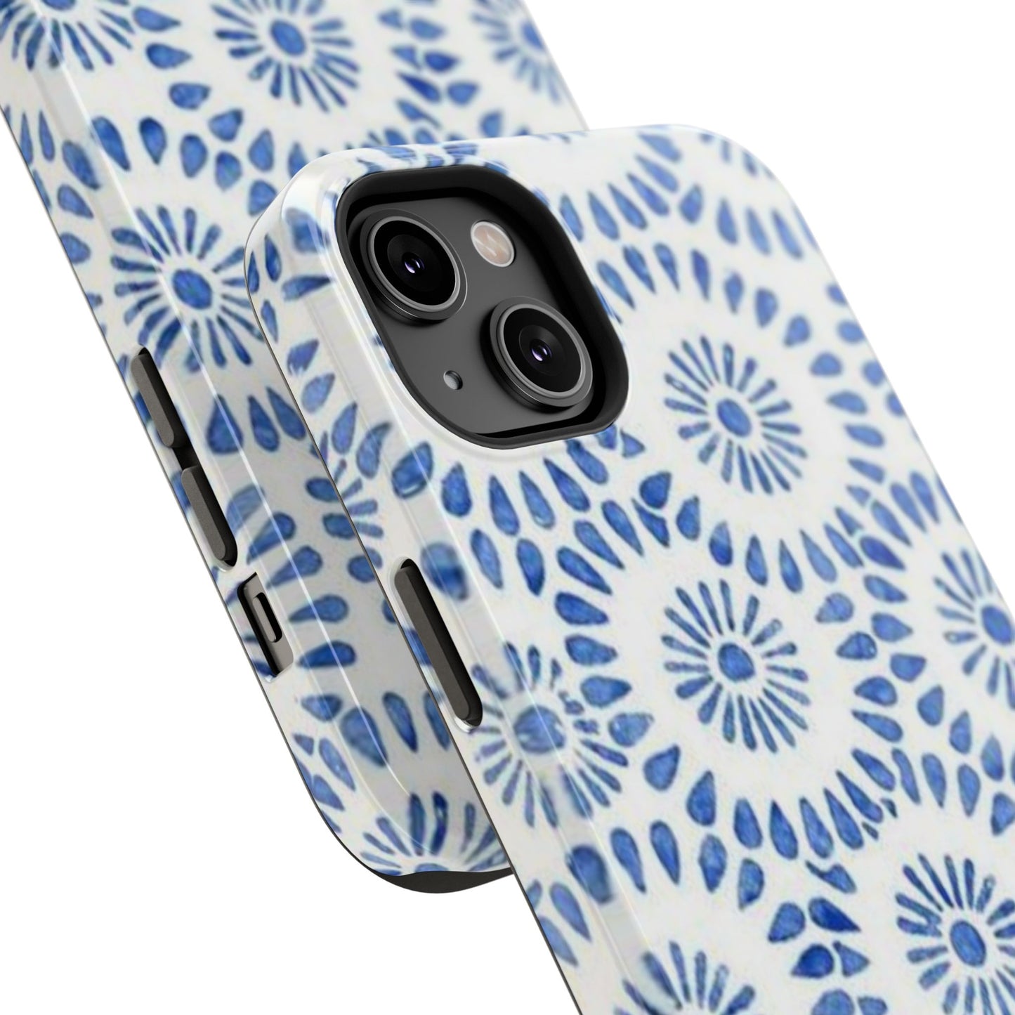 Blue Floral Spiral Phone Case