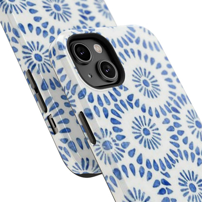 Blue Floral Spiral Phone Case
