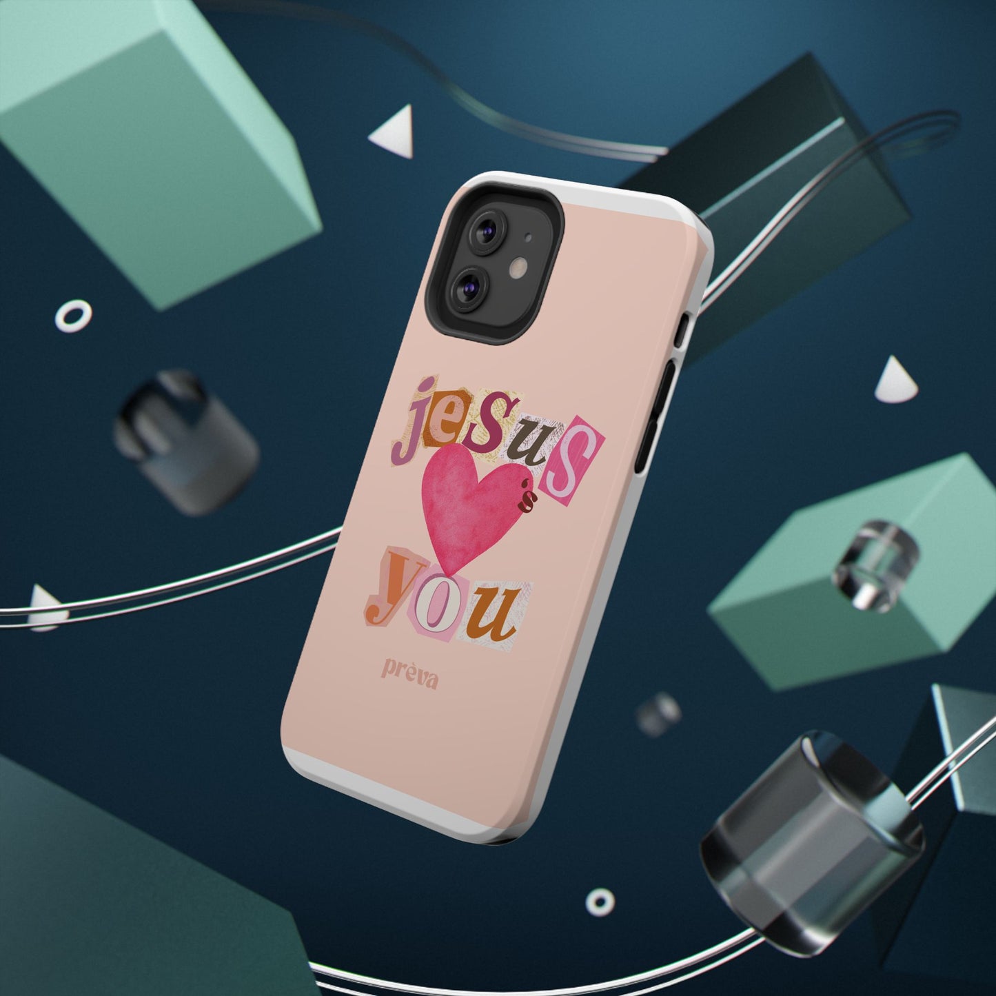 Pink Jesus Loves You Phone Case
