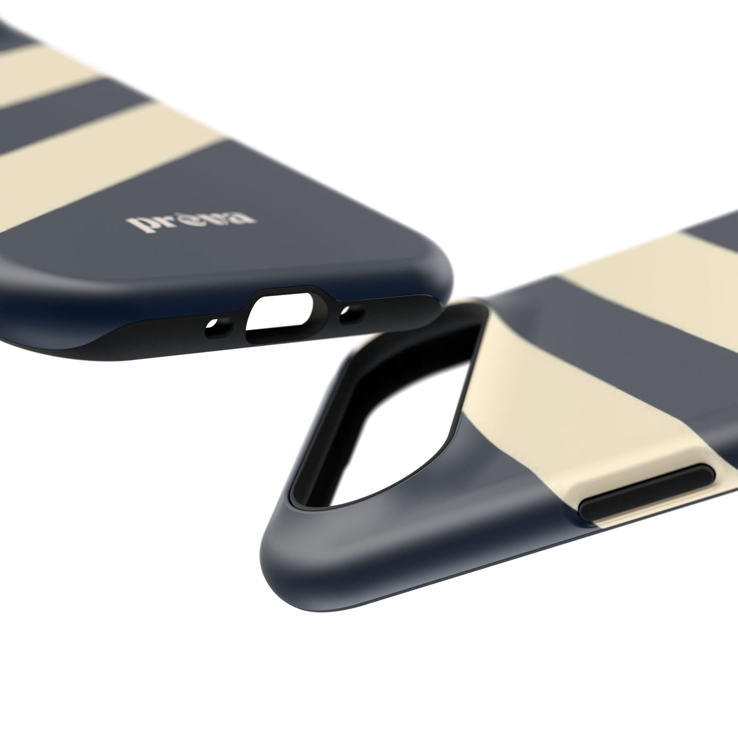 Striped Navy & Cream Phone Case