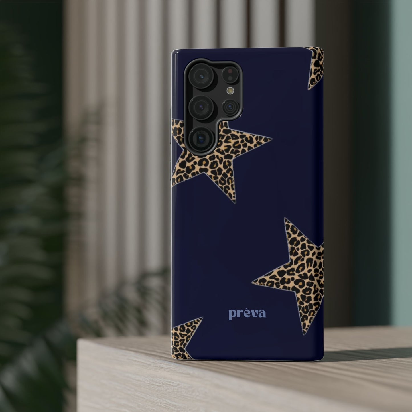 Navy Leopard Star Phone Case