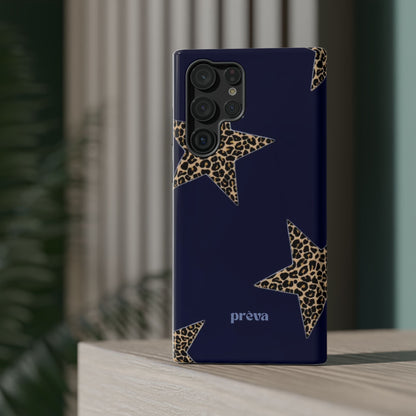 Navy Leopard Star Phone Case