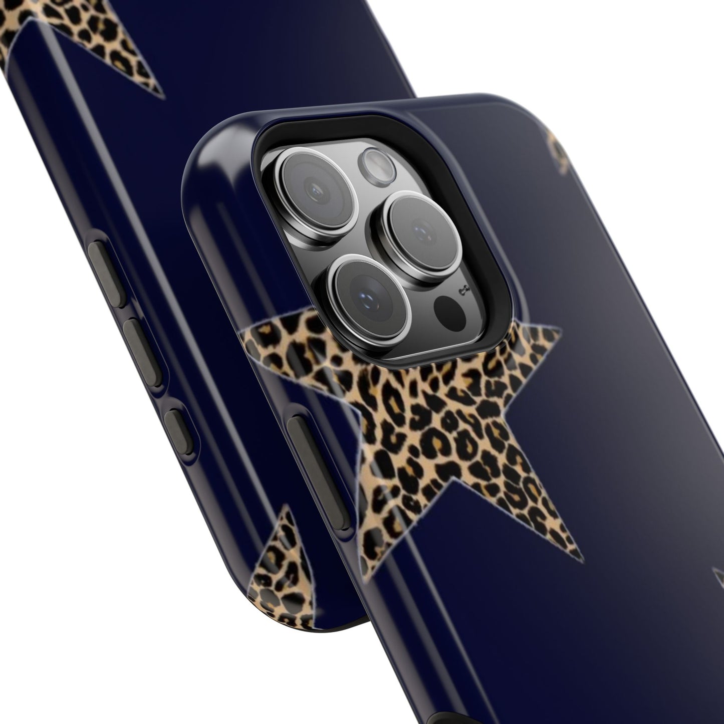 Navy Leopard Star Phone Case
