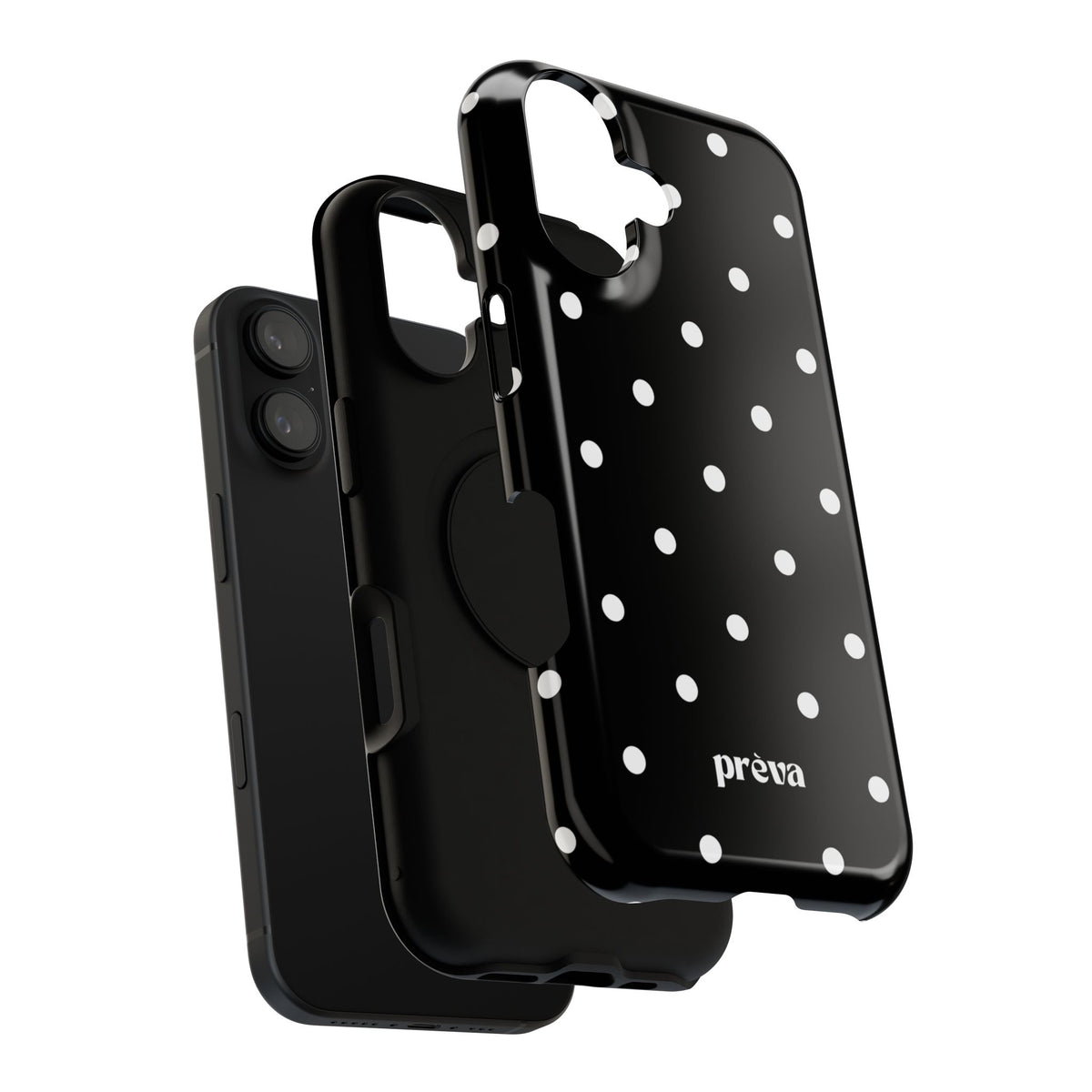 Black with White Polka Dots Phone Case