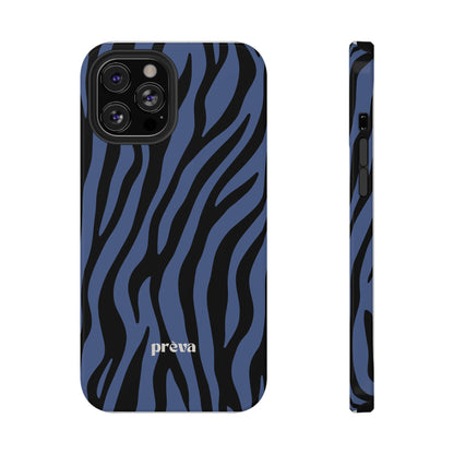 Blue & Black Zebra Stripe Phone Case