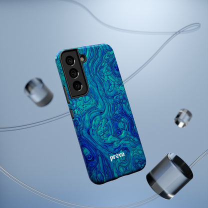 Blue Marble Impact-Resistant Phone Case — Protective Ripple Swirl Design