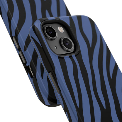 Blue & Black Zebra Stripe Phone Case