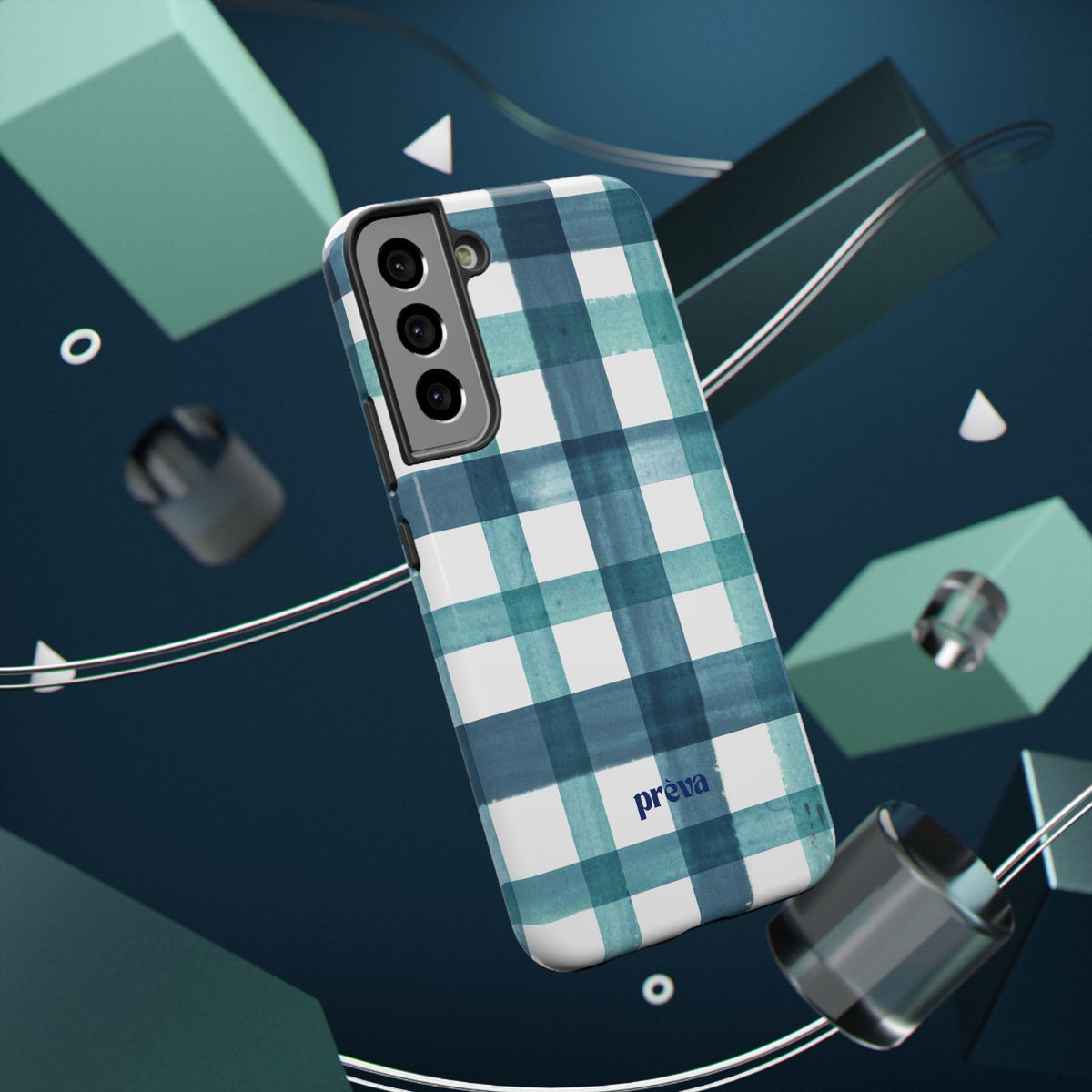 Teal Plaid Phone Case