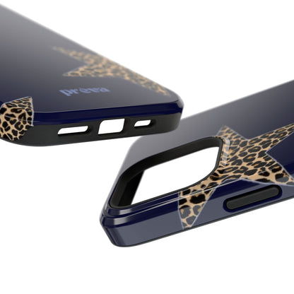 Navy Leopard Star Phone Case