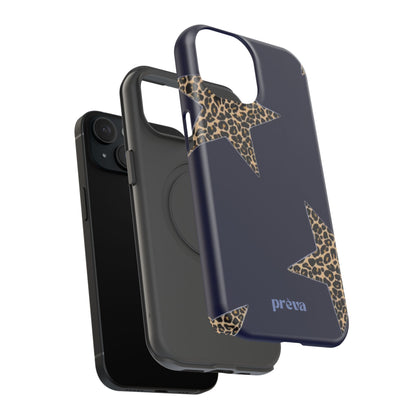 Navy Leopard Star Phone Case