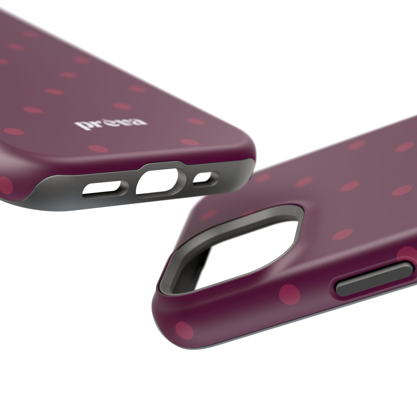 Maroon Polka Dots Phone Case