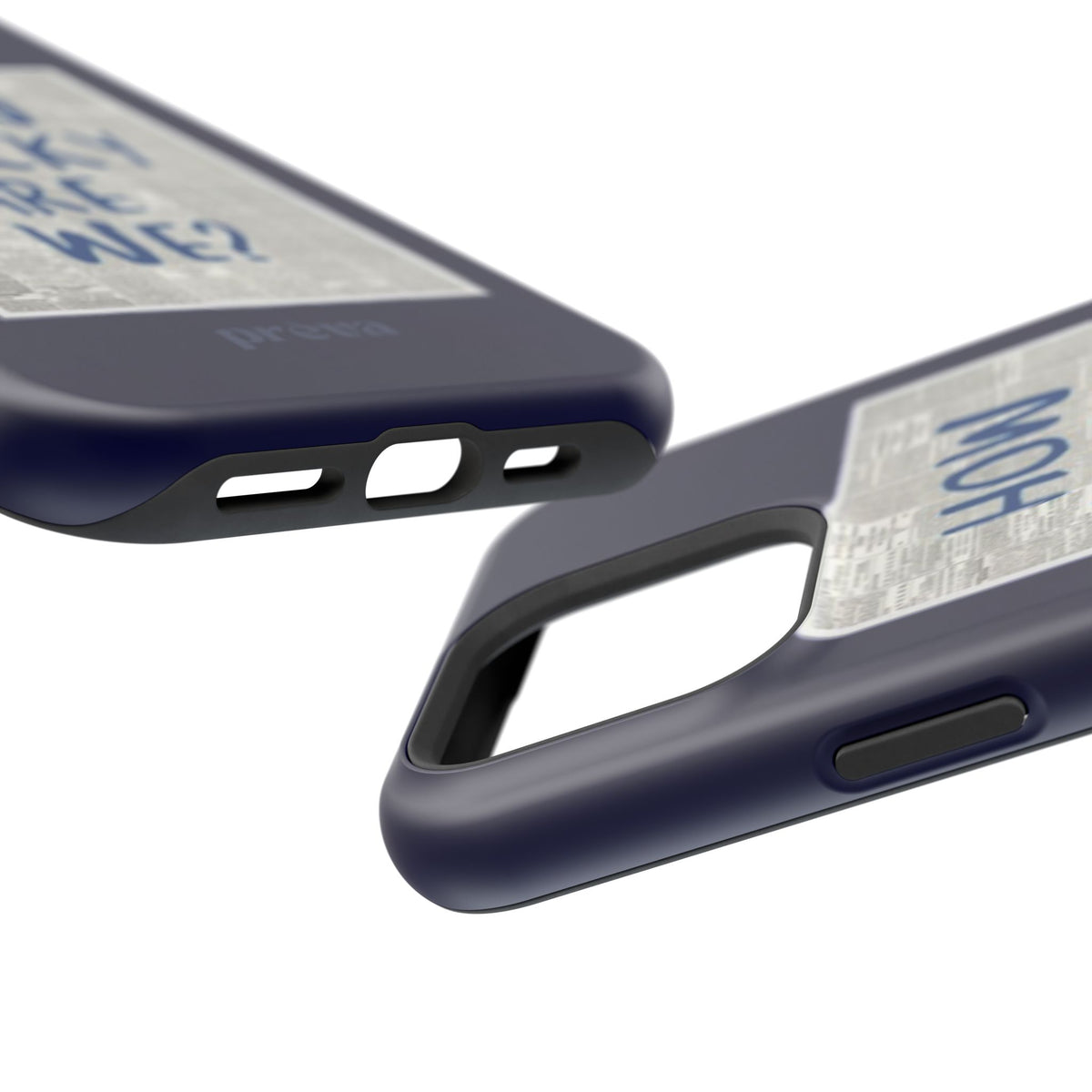 Navy How Lucky Are We Phone Case
