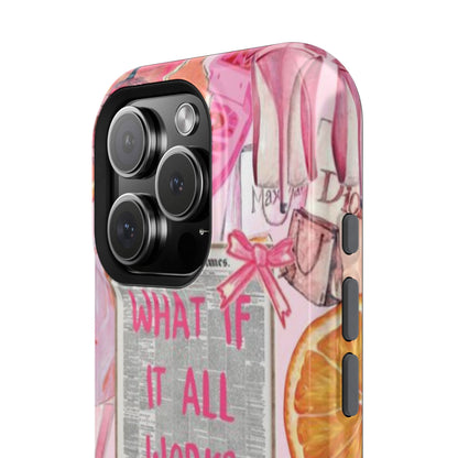 Pink "What If It All Works Out?" Collage Phone Case