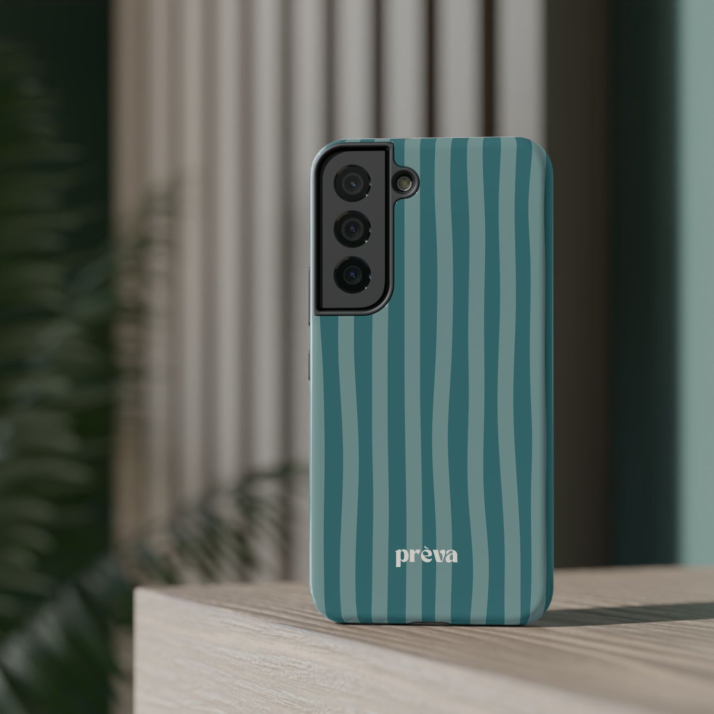 Striped Teal Phone Case