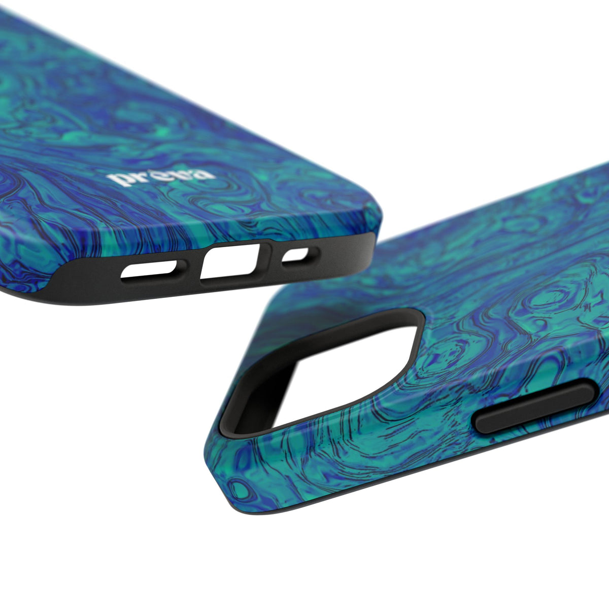 Blue Marble Impact-Resistant Phone Case — Protective Ripple Swirl Design