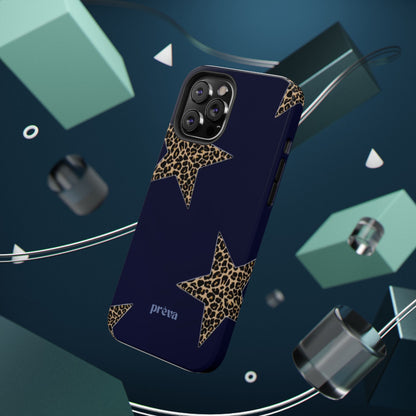 Navy Leopard Star Phone Case