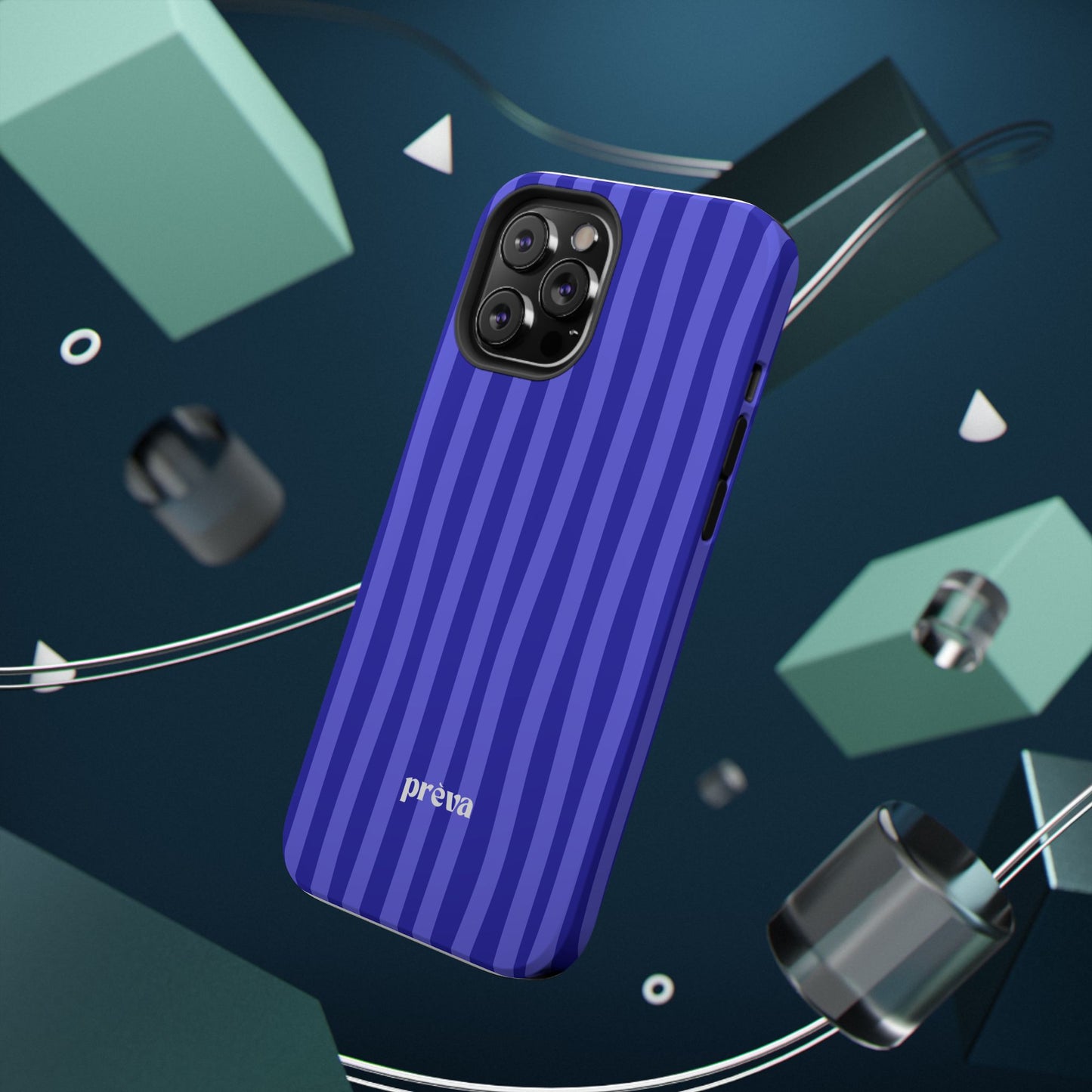 Neon Blue Stripes Phone Case