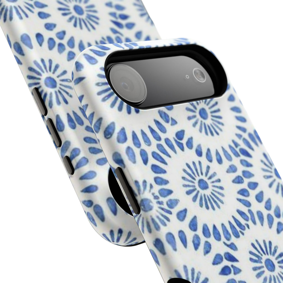 Blue Floral Spiral Phone Case