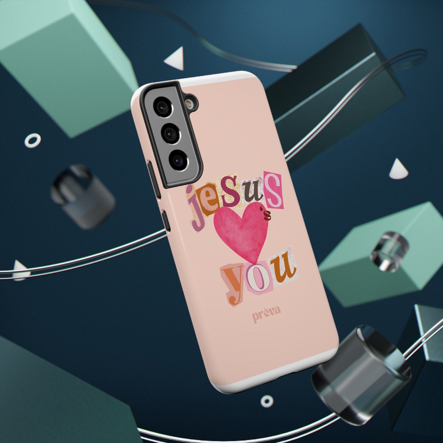 Pink Jesus Loves You Phone Case
