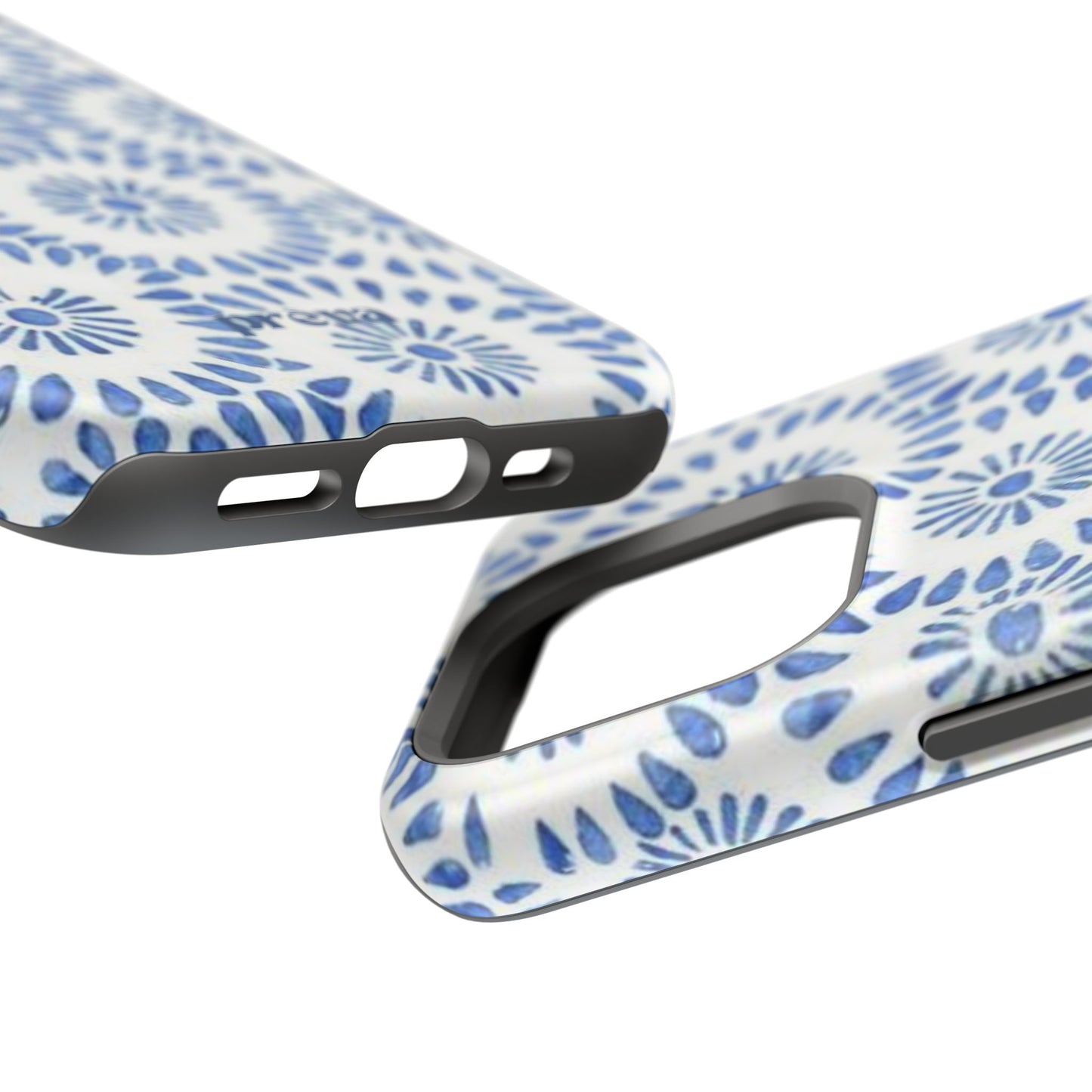 Blue Floral Spiral Phone Case