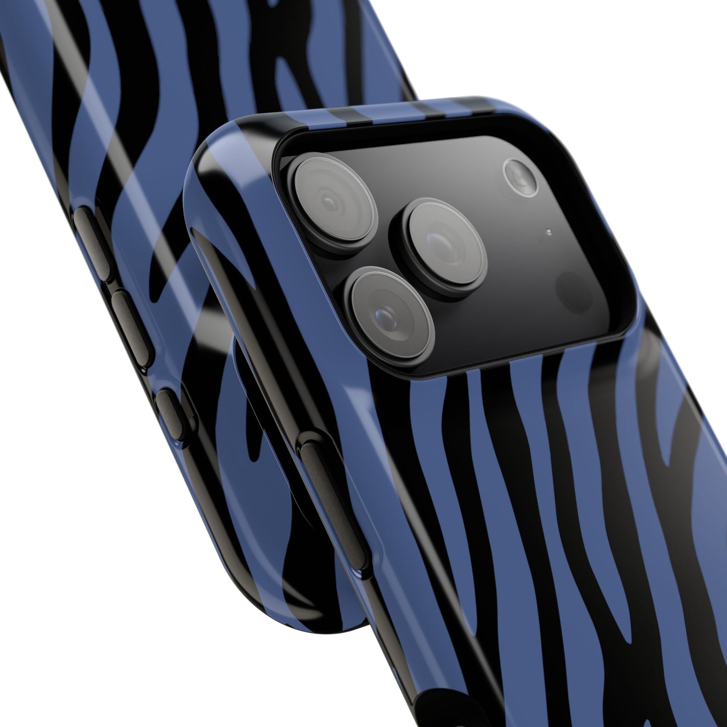 Blue & Black Zebra Stripe Phone Case