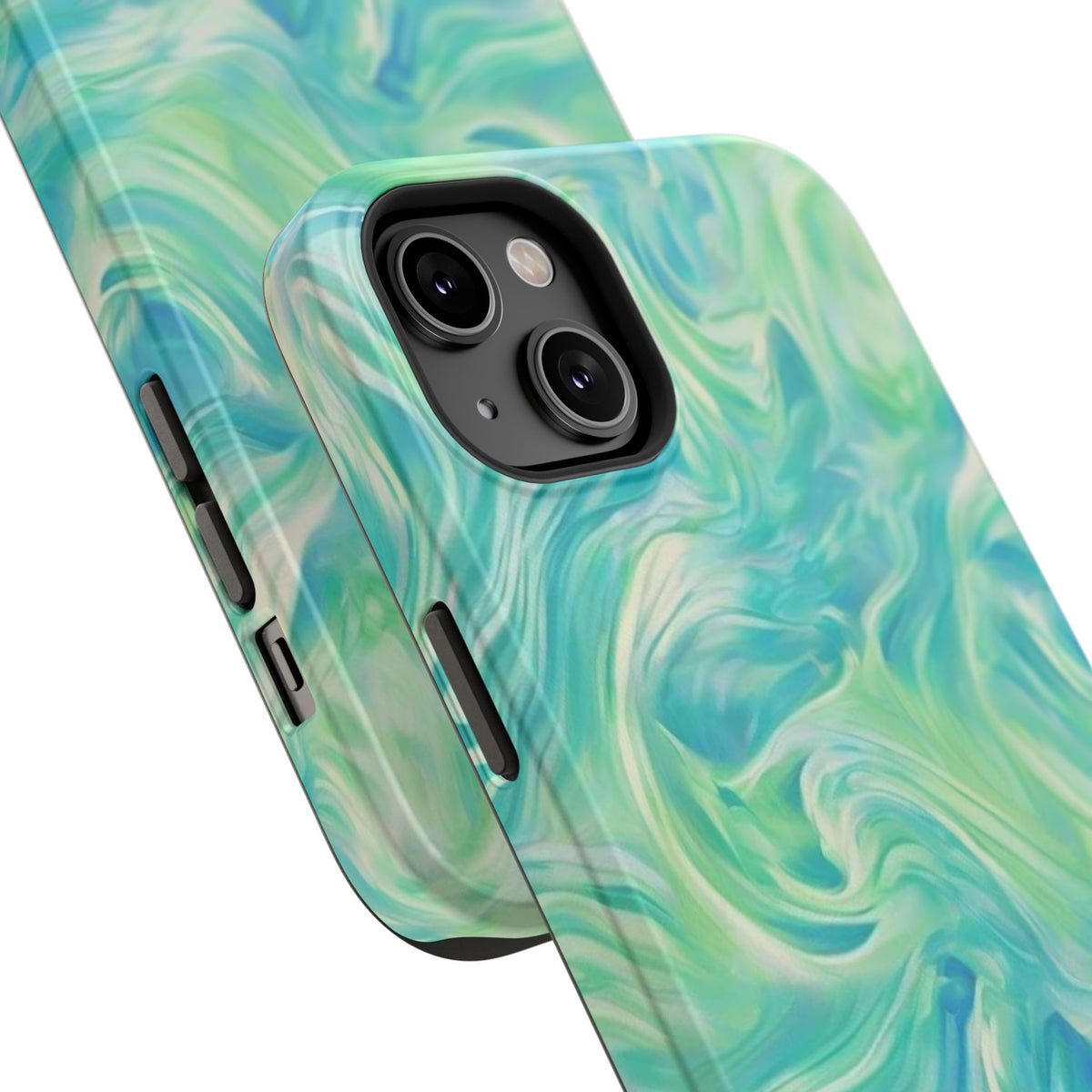 Impact-Resistant Phone Case — Teal Green Marble Swirl