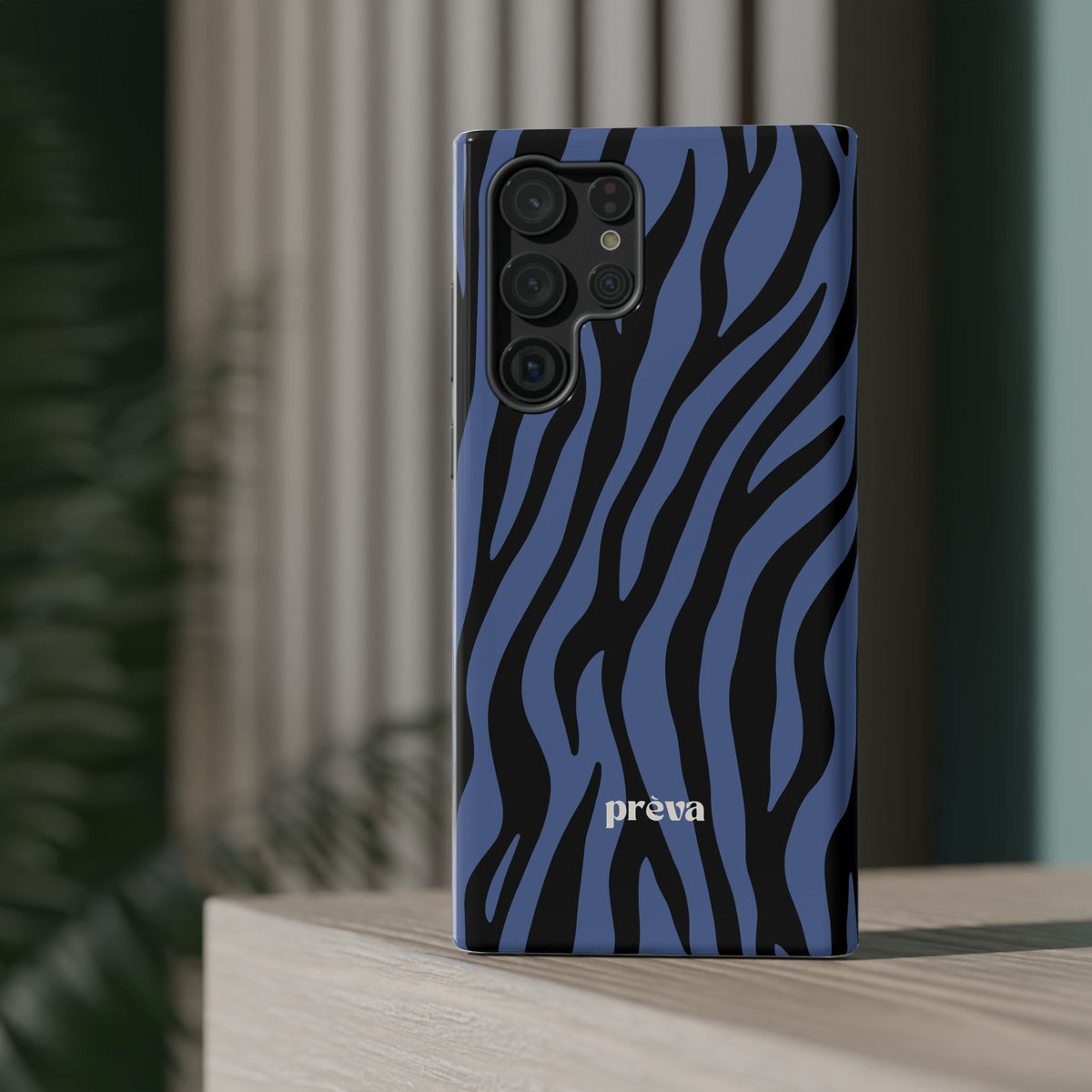 Blue & Black Zebra Stripe Phone Case