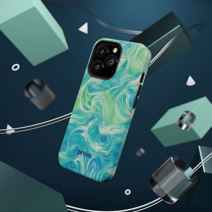 Impact-Resistant Phone Case — Teal Green Marble Swirl