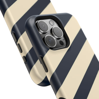 Striped Navy & Cream Phone Case