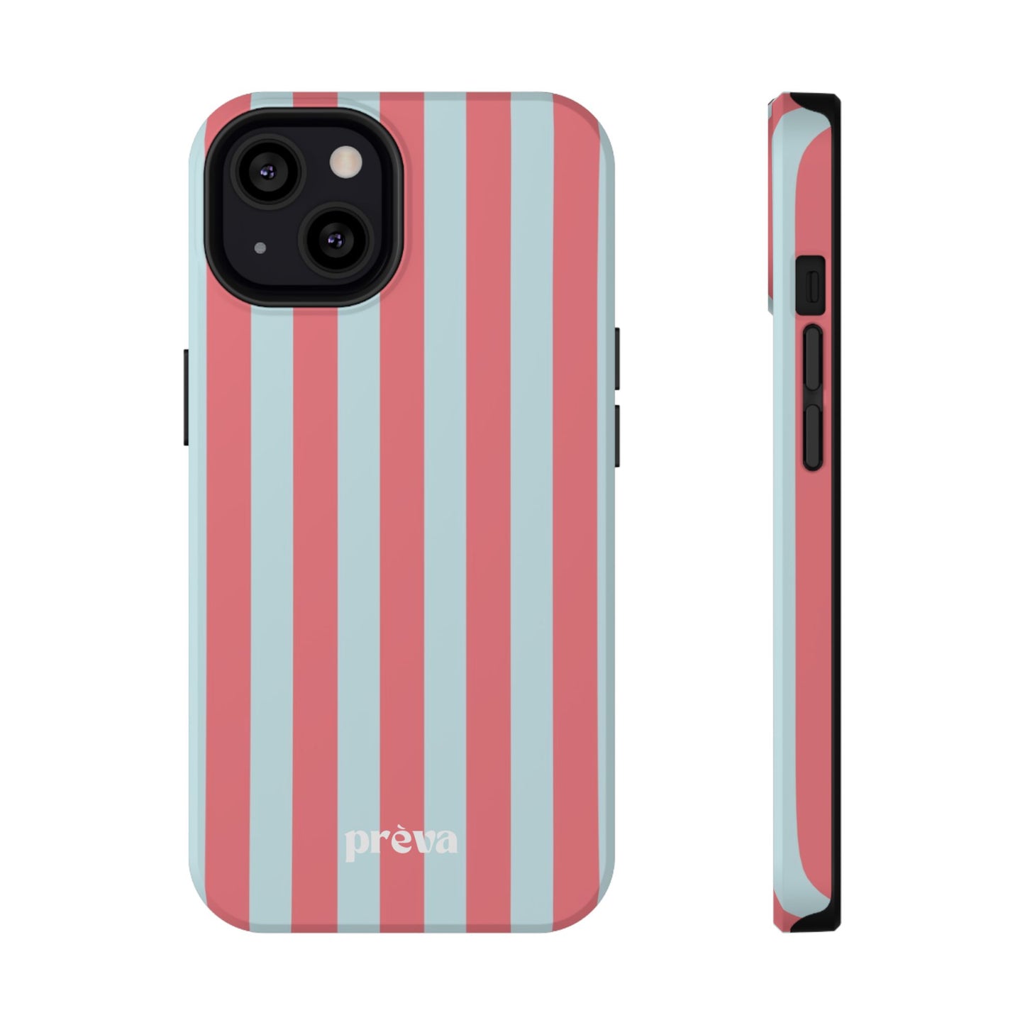 Coral & Teal Stripes Phone Case