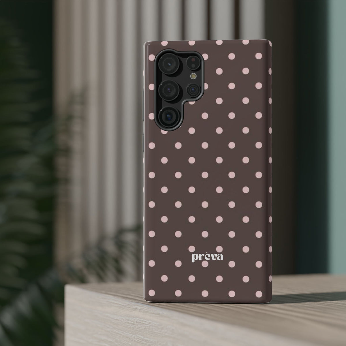 Brown and Pink Polka Dot Phone Case