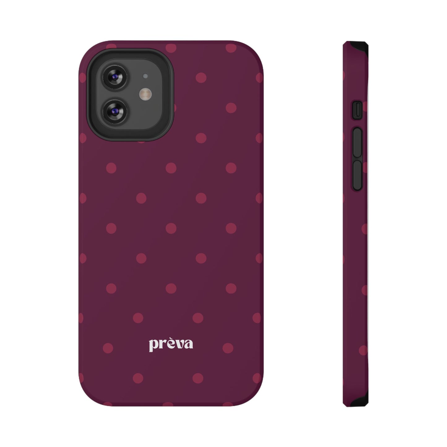 Maroon Polka Dots Phone Case