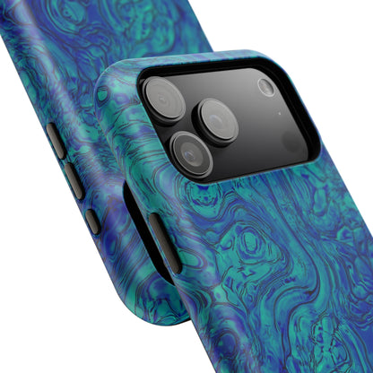 Blue Marble Impact-Resistant Phone Case — Protective Ripple Swirl Design
