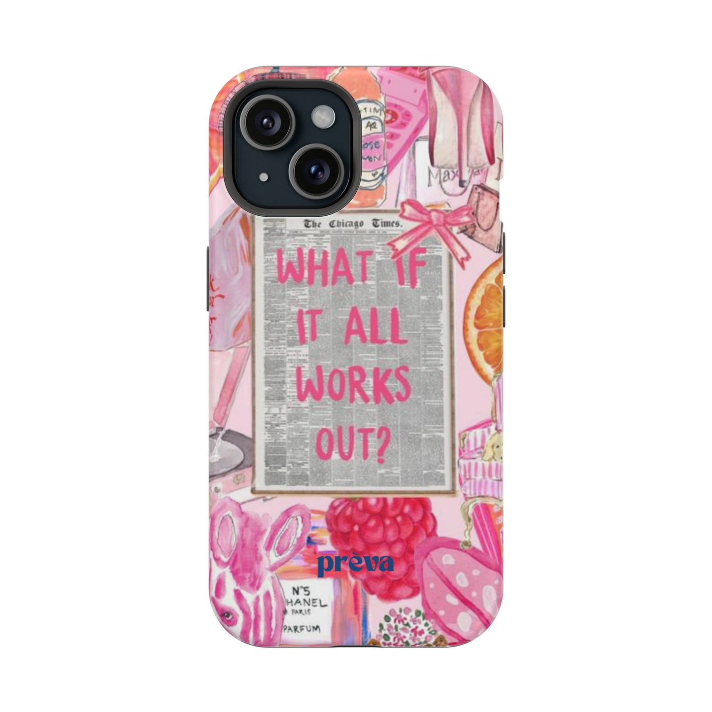 Pink "What If It All Works Out?" Collage Phone Case