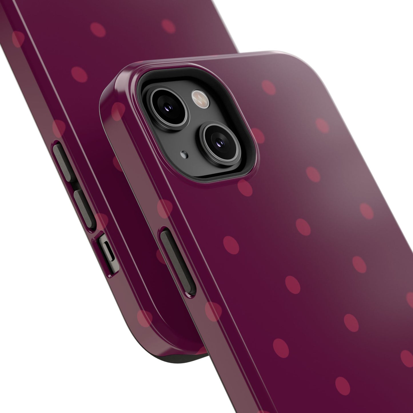 Maroon Polka Dots Phone Case