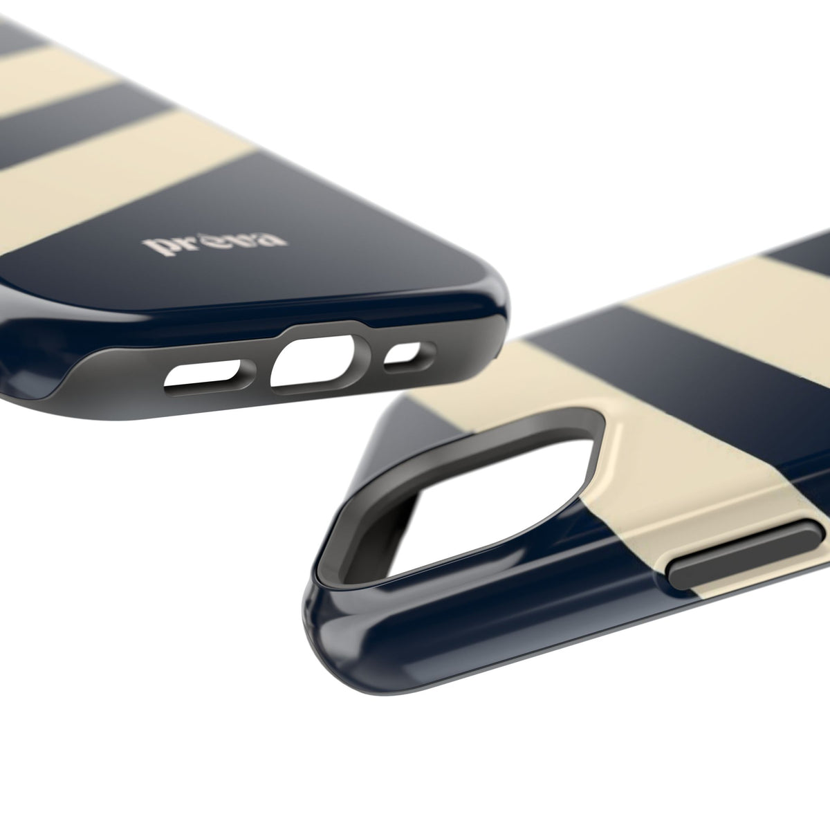 Striped Navy & Cream Phone Case