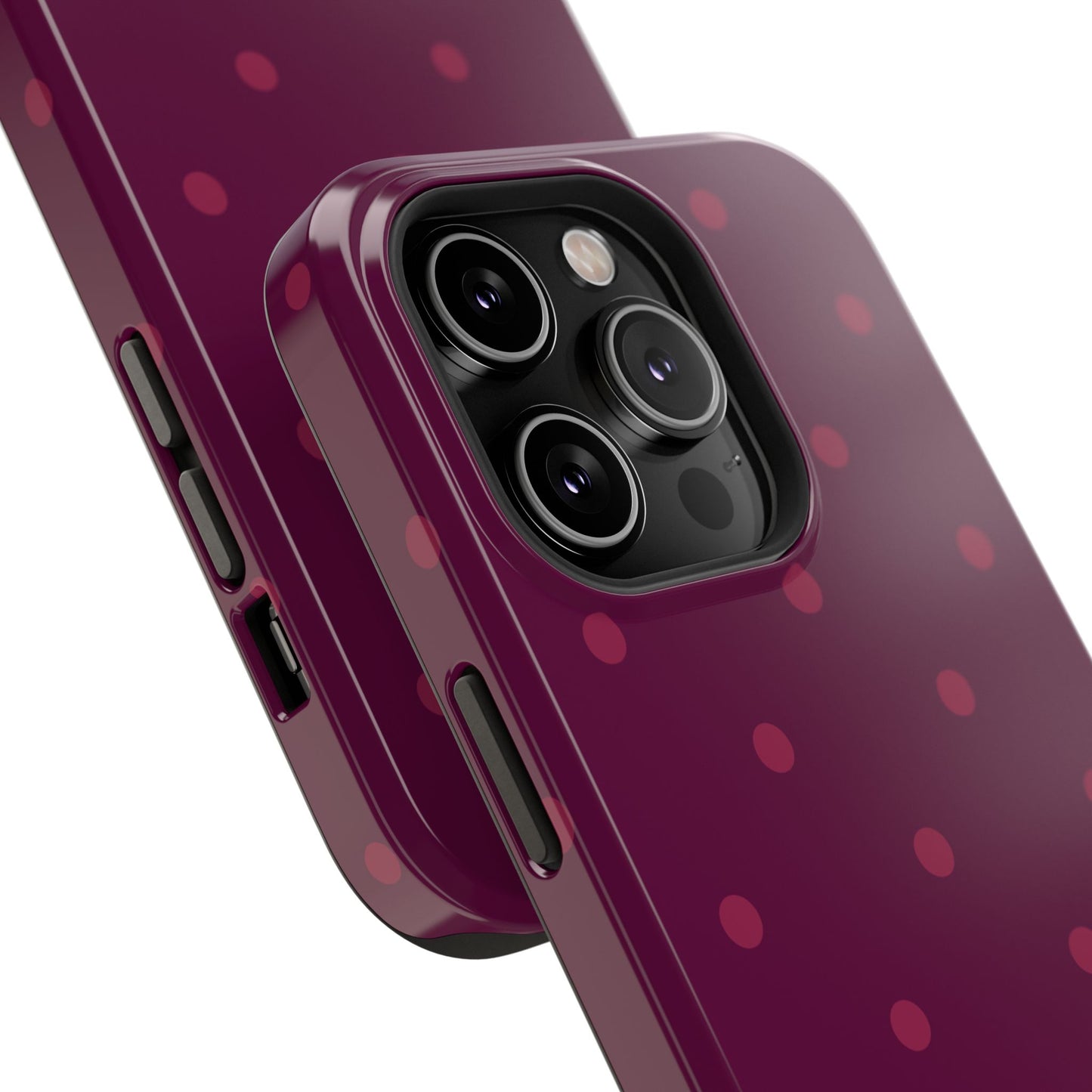 Maroon Polka Dots Phone Case