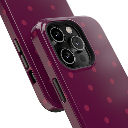 Maroon Polka Dots Phone Case