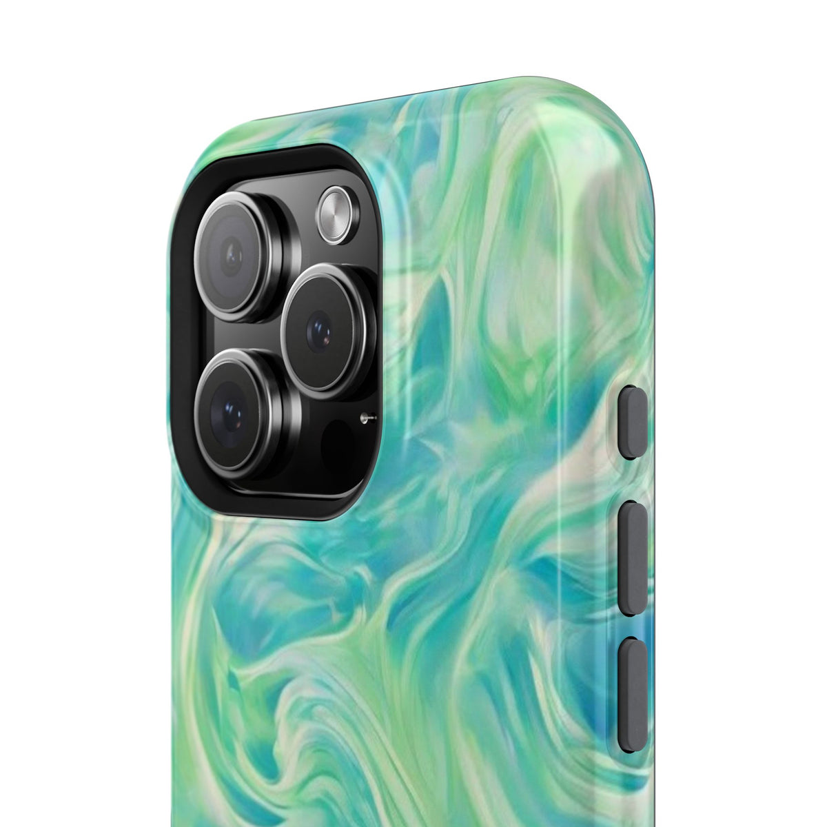 Impact-Resistant Phone Case — Teal Green Marble Swirl