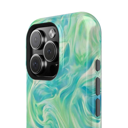 Impact-Resistant Phone Case — Teal Green Marble Swirl